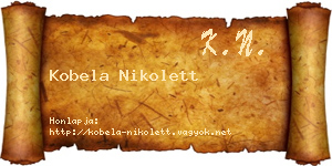 Kobela Nikolett névjegykártya